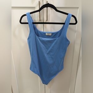 Babaton Light Blue Scoop Neck Bodysuit